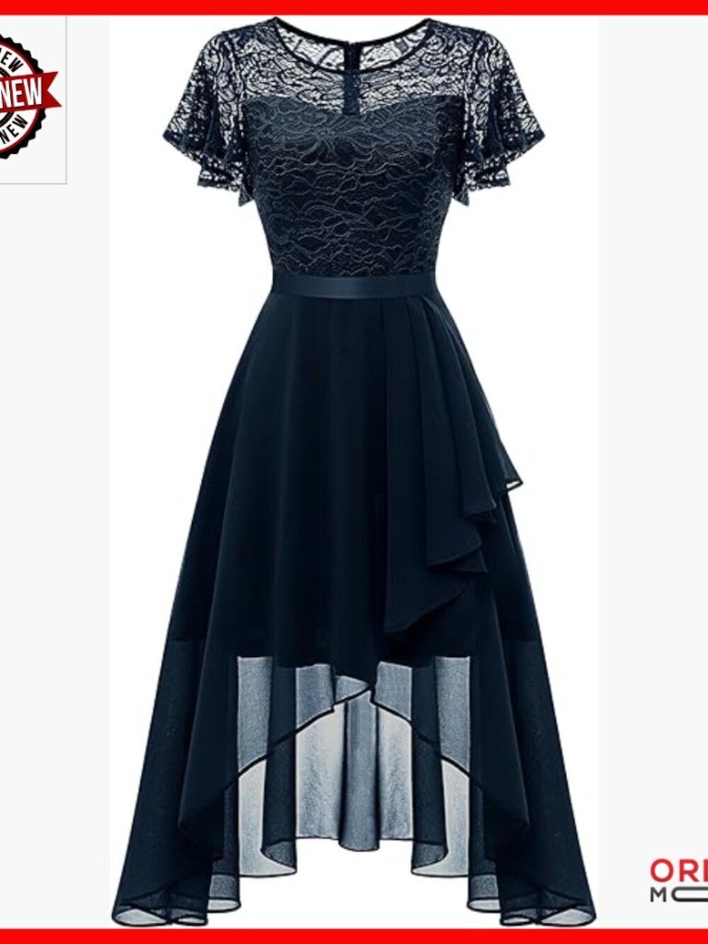 Ruffle Flutter Sleeve Formal Dress Wedding Guest Prom Bridesmaid